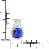 4.30 Carat Genuine Tanzanite and White Diamond 14K White Gold Pendant