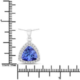 3.11 Carat Genuine Tanzanite and White Diamond 14K White Gold Pendant