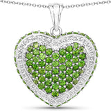 4.62 Carat Genuine Chrome Diopside .925 Sterling Silver Pendant