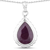 14.10 Carat Genuine Ruby .925 Sterling Silver Pendant