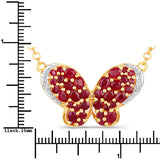 4.15 Carat Genuine Ruby and White Zircon .925 Sterling Silver Pendant
