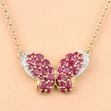 4.15 Carat Genuine Ruby and White Zircon .925 Sterling Silver Pendant