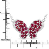 4.15 Carat Genuine Ruby and White Zircon .925 Sterling Silver Pendant