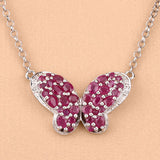 4.15 Carat Genuine Ruby and White Zircon .925 Sterling Silver Pendant