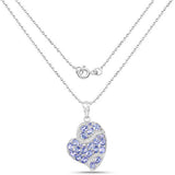 3.40 Carat Genuine Tanzanite and White Topaz .925 Sterling Silver Pendant