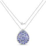 4.16 Carat Genuine Tanzanite .925 Sterling Silver Pendant