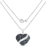 4.60 Carat Genuine Blue Sapphire and White Topaz .925 Sterling Silver Pendant