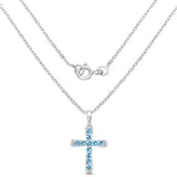 3.85 Carat Genuine Blue Topaz .925 Sterling Silver Pendant