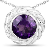 3.30 Carat Genuine Amethyst .925 Sterling Silver Pendant