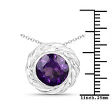 3.30 Carat Genuine Amethyst .925 Sterling Silver Pendant