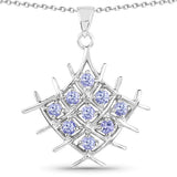 0.90 Carat Genuine Tanzanite .925 Sterling Silver Pendant