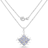 0.90 Carat Genuine Tanzanite .925 Sterling Silver Pendant