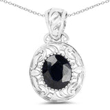 5.94 Carat Dyed Sapphire .925 Sterling Silver Pendant