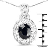 5.94 Carat Dyed Sapphire .925 Sterling Silver Pendant