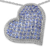 2.98 Carat Genuine Tanzanite .925 Sterling Silver Pendant