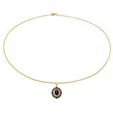 3.02 Carat Genuine Blue Sapphire .925 Sterling Silver Pendant