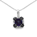2.38 Carat Genuine Multi Stone .925 Sterling Silver Pendant