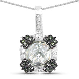 2.72 Carat Genuine Multi Stones .925 Sterling Silver Pendant