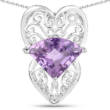5.80 Carat Genuine Amethyst .925 Sterling Silver Pendant