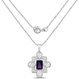 7.80 Carat Genuine Amethyst .925 Sterling Silver Pendant