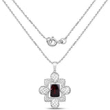 8.00 Carat Genuine Garnet .925 Sterling Silver Pendant