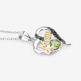 0.49 Carat Genuine Peridot and Black Spinel .925 Sterling Silver Pendant