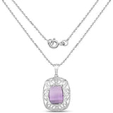 7.30 Carat Genuine Amethyst .925 Sterling Silver Pendant
