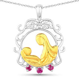 0.14 Carat Genuine Ruby .925 Sterling Silver Pendant