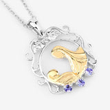 0.11 Carat Genuine Tanzanite .925 Sterling Silver Pendant