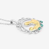 0.09 Carat Genuine Emerald .925 Sterling Silver Pendant