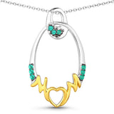 0.15 Carat Genuine Emerald .925 Sterling Silver Pendant