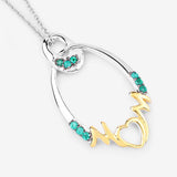 0.15 Carat Genuine Emerald .925 Sterling Silver Pendant
