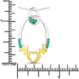 0.15 Carat Genuine Emerald .925 Sterling Silver Pendant