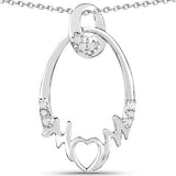 0.14 Carat Genuine White Diamond .925 Sterling Silver Pendant