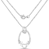 0.14 Carat Genuine White Diamond .925 Sterling Silver Pendant