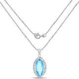 8.22 Carat Genuine Swiss Blue Topaz .925 Sterling Silver Pendant