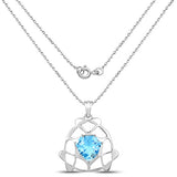 11.50 Carat Genuine Swiss Blue Topaz .925 Sterling Silver Pendant