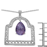 10.70 Carat Genuine Amethyst .925 Sterling Silver Pendant