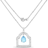 10.50 Carat Genuine Swiss Blue Topaz .925 Sterling Silver Pendant