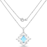 5.15 Carat Genuine Swiss Blue Topaz .925 Sterling Silver Pendant