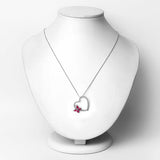 0.52 Carat Genuine Ruby and Created White Sapphire .925 Sterling Silver Pendant