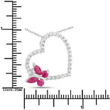 0.52 Carat Genuine Ruby and Created White Sapphire .925 Sterling Silver Pendant