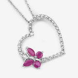 0.52 Carat Genuine Ruby and Created White Sapphire .925 Sterling Silver Pendant