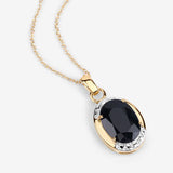 7.50 Carat Genuine Black Sapphire .925 Sterling Silver Pendant