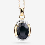 7.50 Carat Genuine Black Sapphire .925 Sterling Silver Pendant