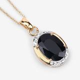 7.50 Carat Genuine Black Sapphire .925 Sterling Silver Pendant