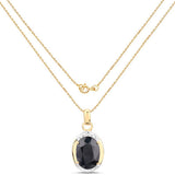 7.50 Carat Genuine Black Sapphire .925 Sterling Silver Pendant