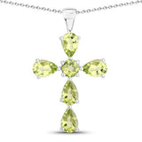 2.24 Carat Genuine Peridot .925 Sterling Silver Pendant