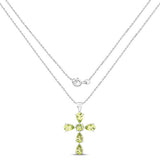 2.24 Carat Genuine Peridot .925 Sterling Silver Pendant
