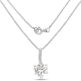 4.46 Carat Genuine White Cubic Zirconia .925 Sterling Silver Pendant